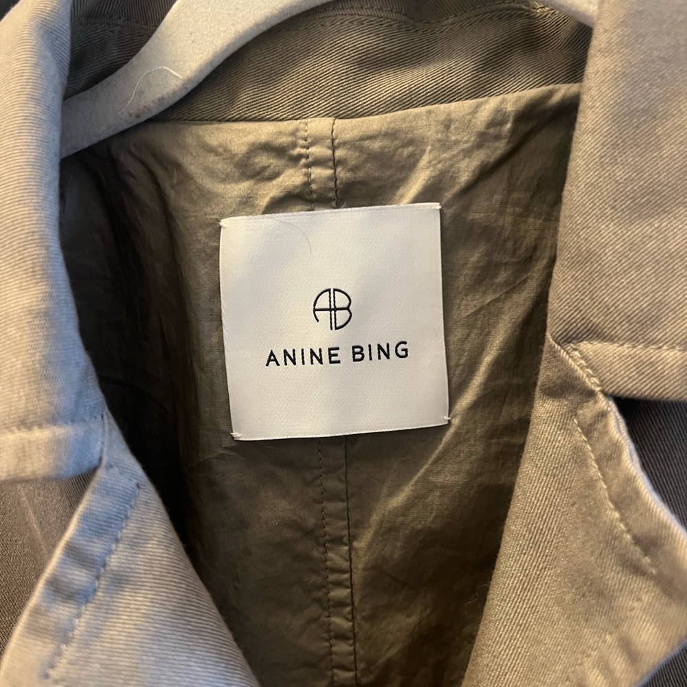 Anine Bing Quinn Oversized Blazer Jacket Tan/Green Khaki